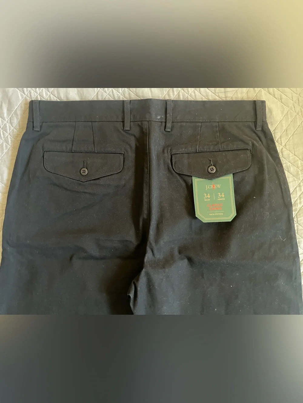 J. CREW Classic chino pant in Black Size 34/34 NWT $98 BE611
